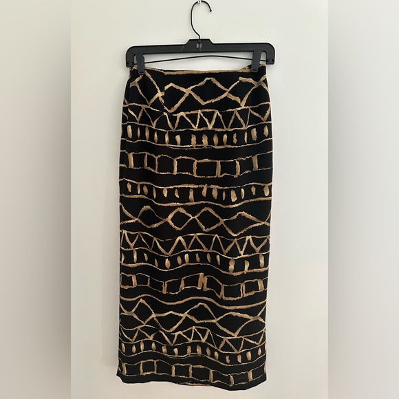 Vintage Jones New York Women's Black and Tan Skirt - Picture 4 of 4